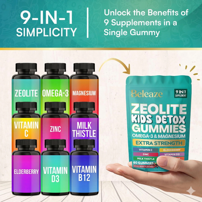 Beleaze Kids Detox Gummies – Plant-Based Gelatin, Immune Support & Overall Wellness Chewables