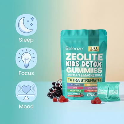 Beleaze Kids Detox Gummies – Plant-Based Gelatin, Immune Support & Overall Wellness Chewables